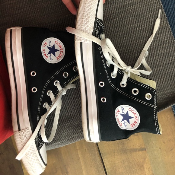 Converse Shoes - worn once black high top converse